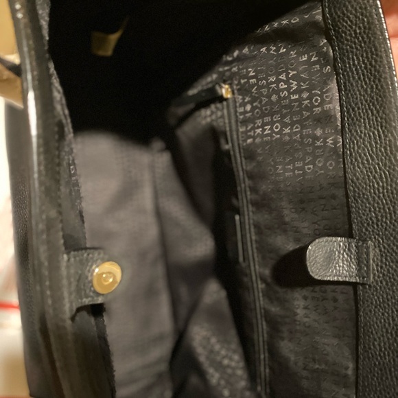 Kate Spade Forster Caroline Lane Bag Black Leather Tote - Black & Ivory - Picture 8 of 9